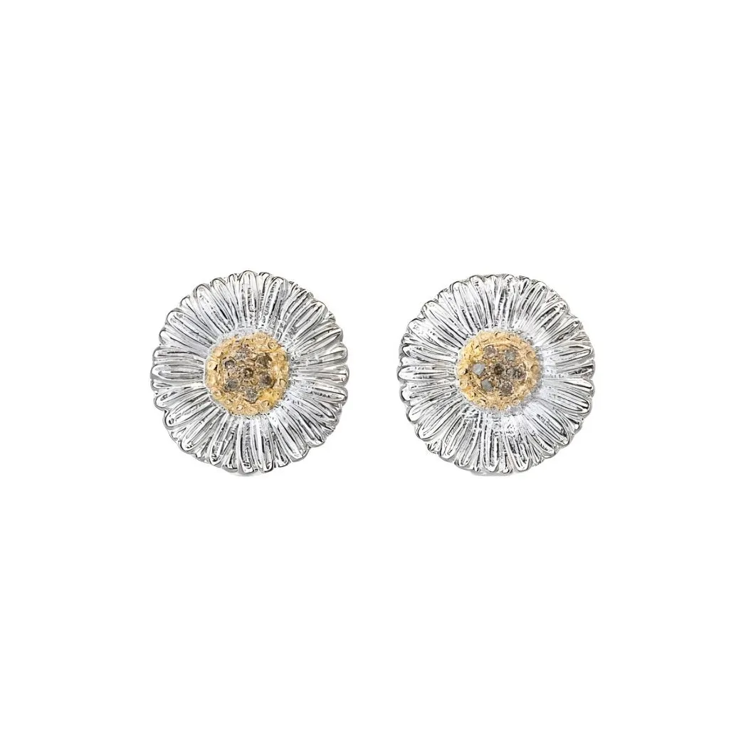 BUCCELLATI 925 Sterling Silver Diamond Gold Plated Color Stone Earrings Unisex Silver