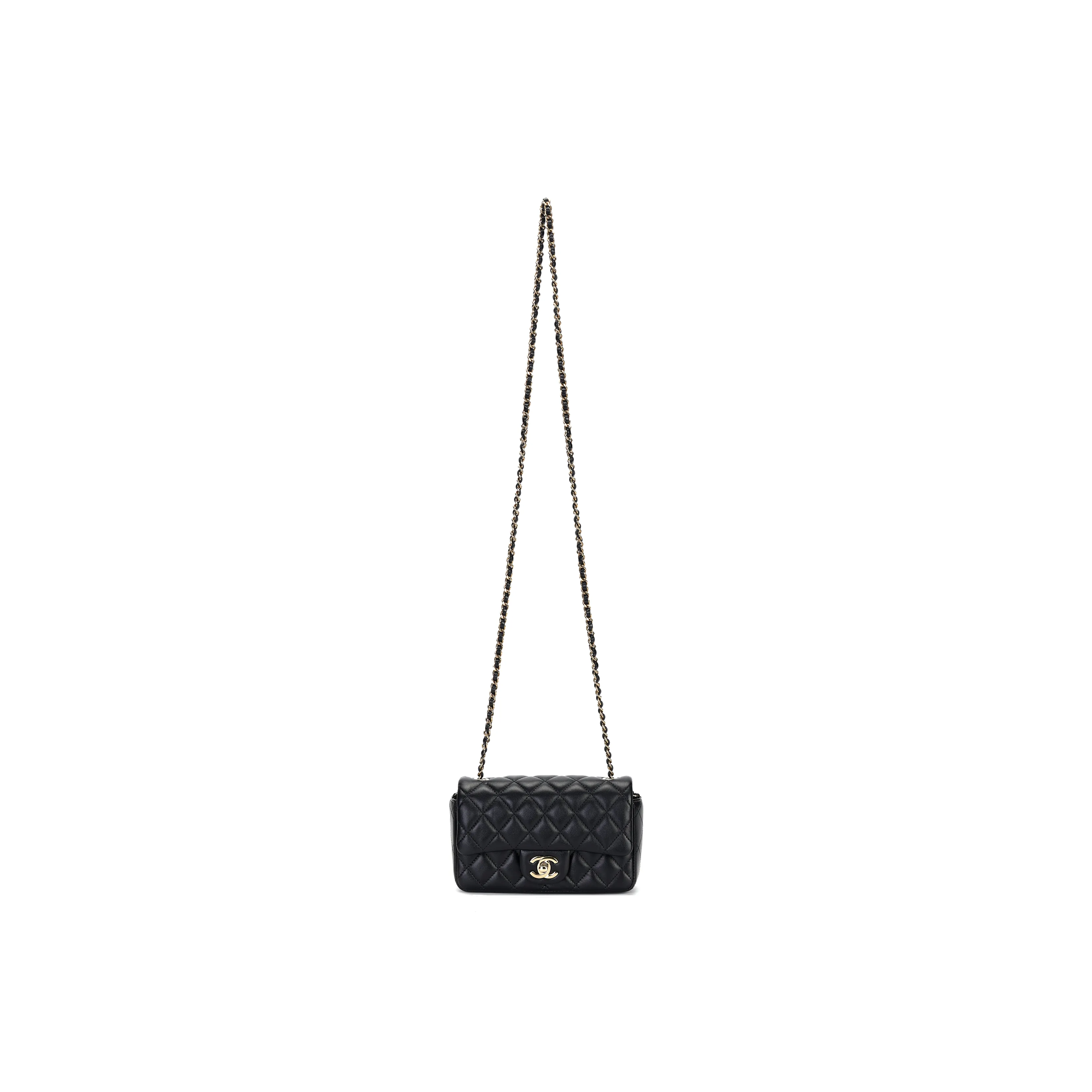 CHANEL Sheepskin Shoulder Bag, Crossbody Bag Mini Women's Black