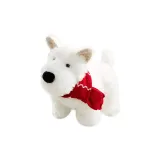 25cm Fuki Standing Highland Terrier-레드 크리스마스 스카프 스타일