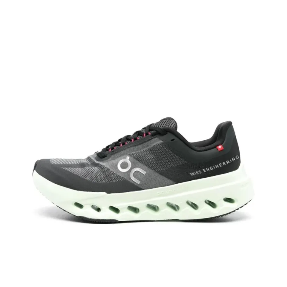 On Cloudsurfer Anti Slip Wear Resistant Low Top Casual Running Shoes Women's Black Green