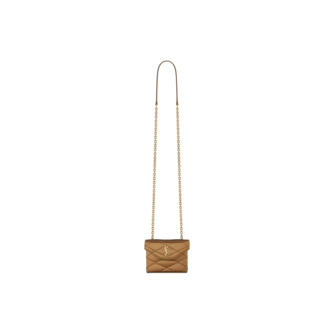 SAINT LAURENT Fabric Crossbody Bag Mini Women's Bronze