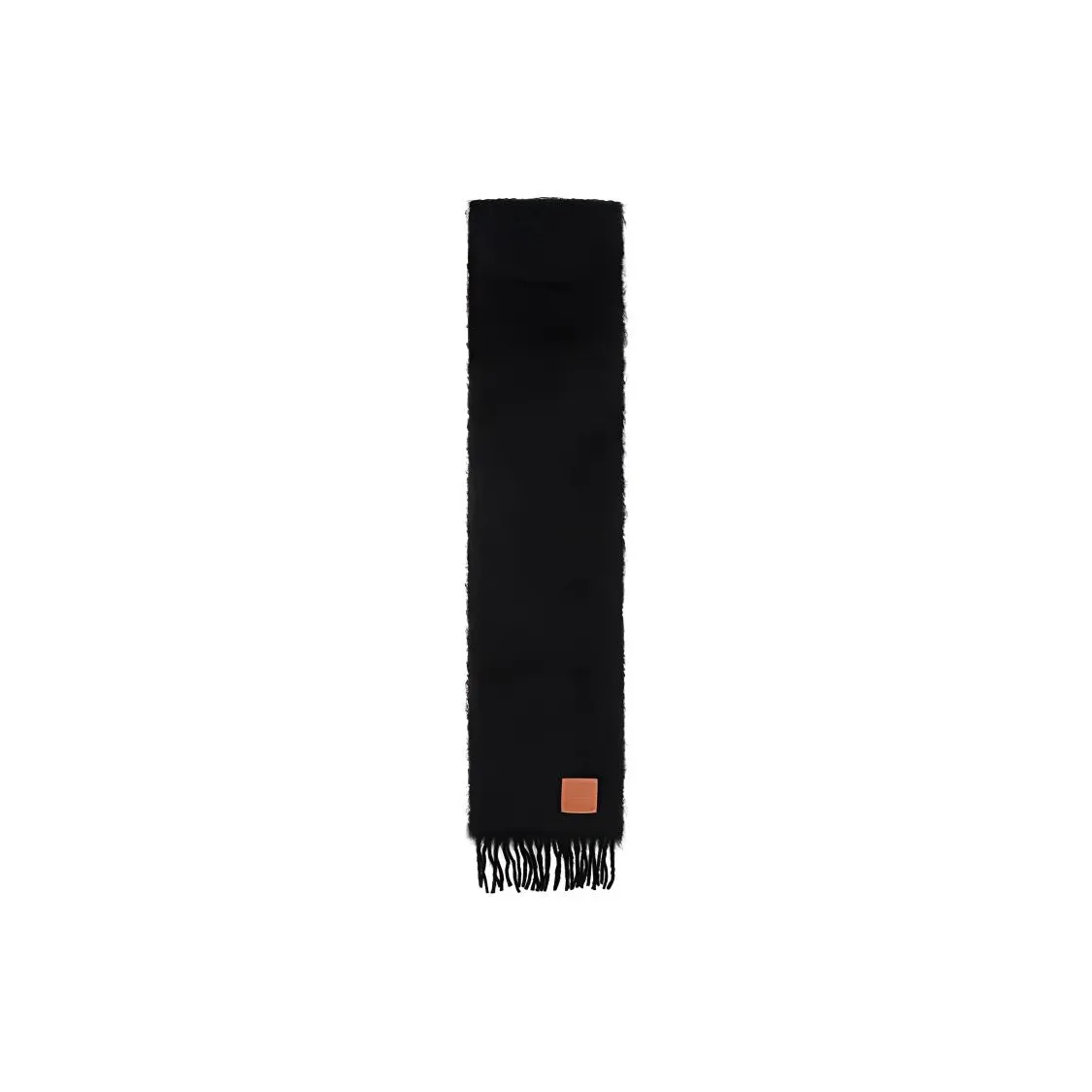 LOEWE Logo Patch Fringed Scarf