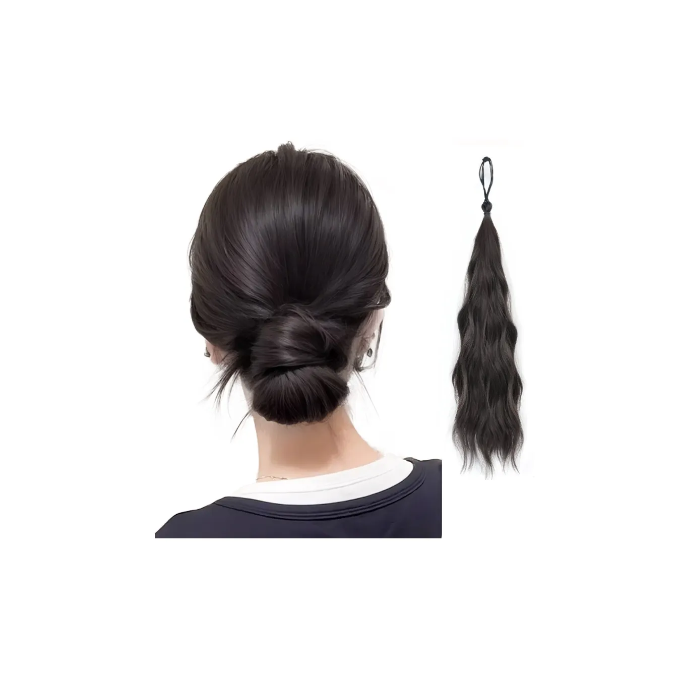 MUYAN Бун с заколкой для волос Парики для женских Коричневый Черный Светло-коричневый Темно-коричневый