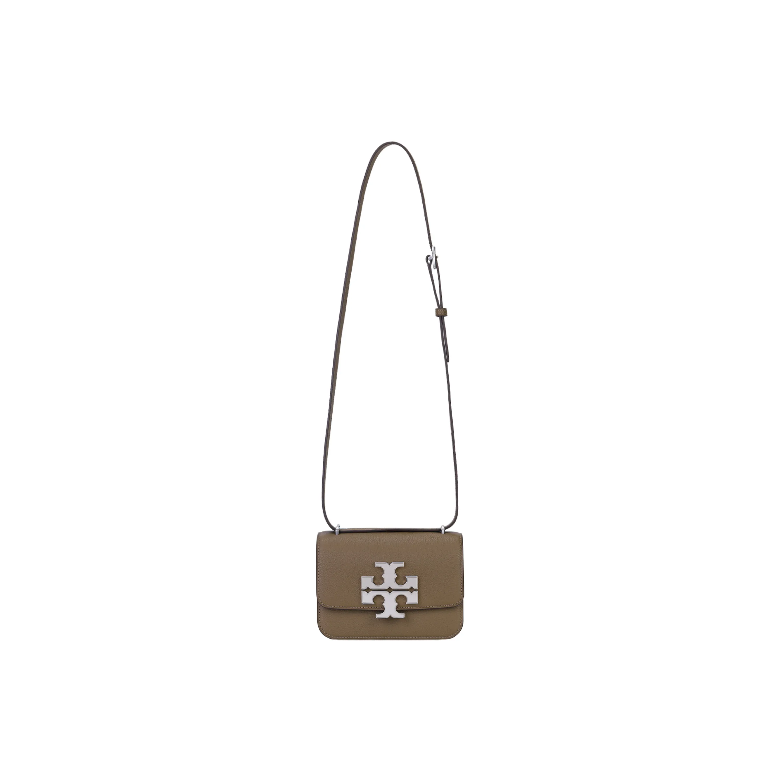 TORY BURCH Eleanor Litchi Grain Leather Envelope Bag, Crossbody Bag, Shoulder Bag Trumpets Women's Mushroom Gray