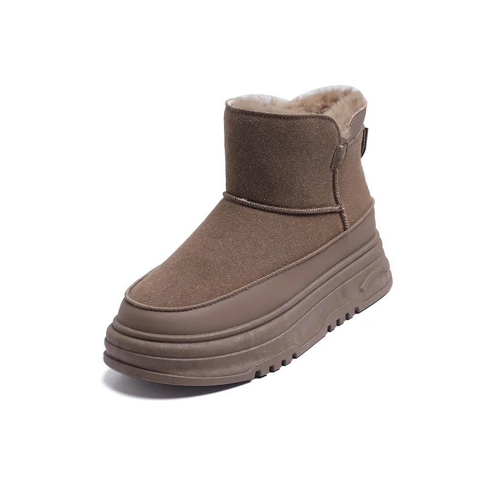 KUPE Термический Аbrasion-Resistant Увеличение Высоты Покрытие Короткие Снежные Ботинки Женские