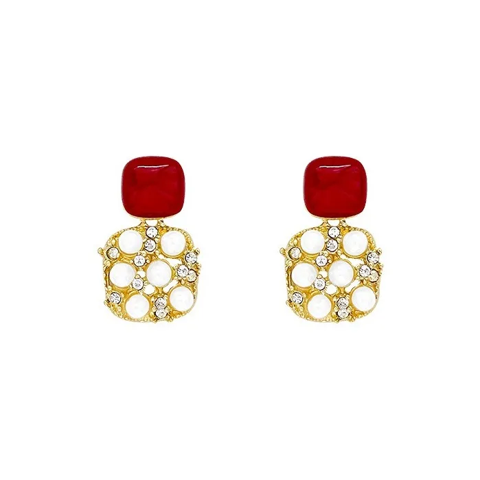 Tong Tong Rabbit Sparkling Rhinestone Resin Earrings Women's
