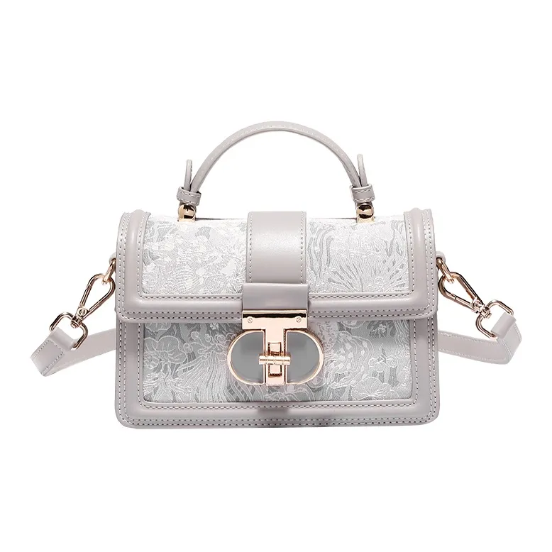 H YXIANG Коровья кожа Сумка Стандартная Женская Серого цвета