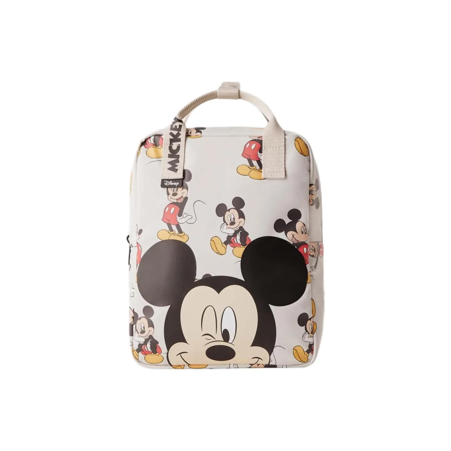 ZARA Disney, Collaboration Polyurethane Backpack Regular Kids' Light Beige Yellow