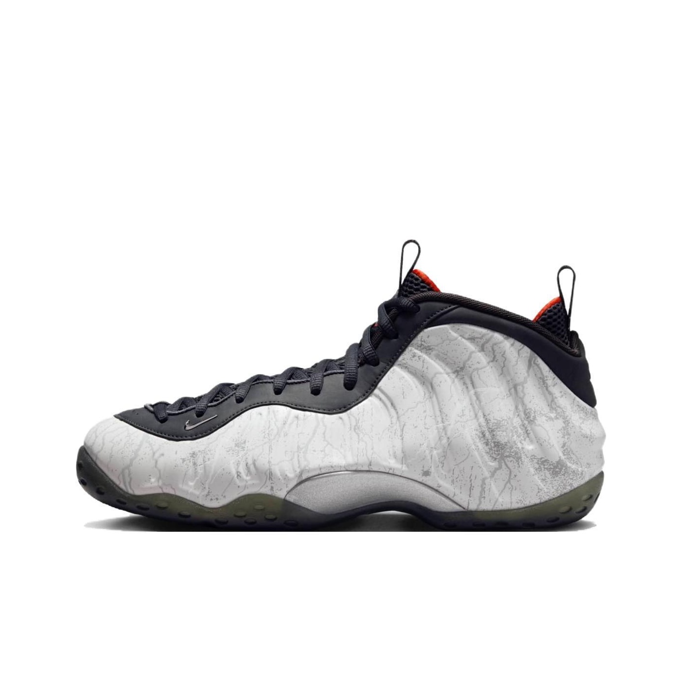 nike foamposite silver and white