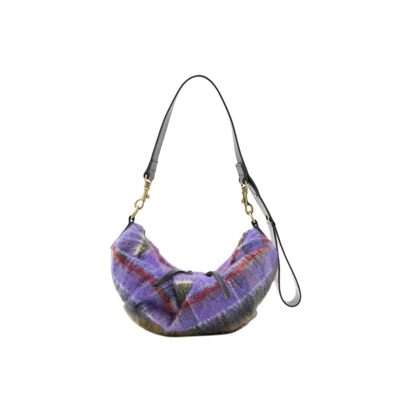 Vivienne Westwood Faux Suede, Nylon Shoulder Bag Trumpets Men's Purple & Multicolor