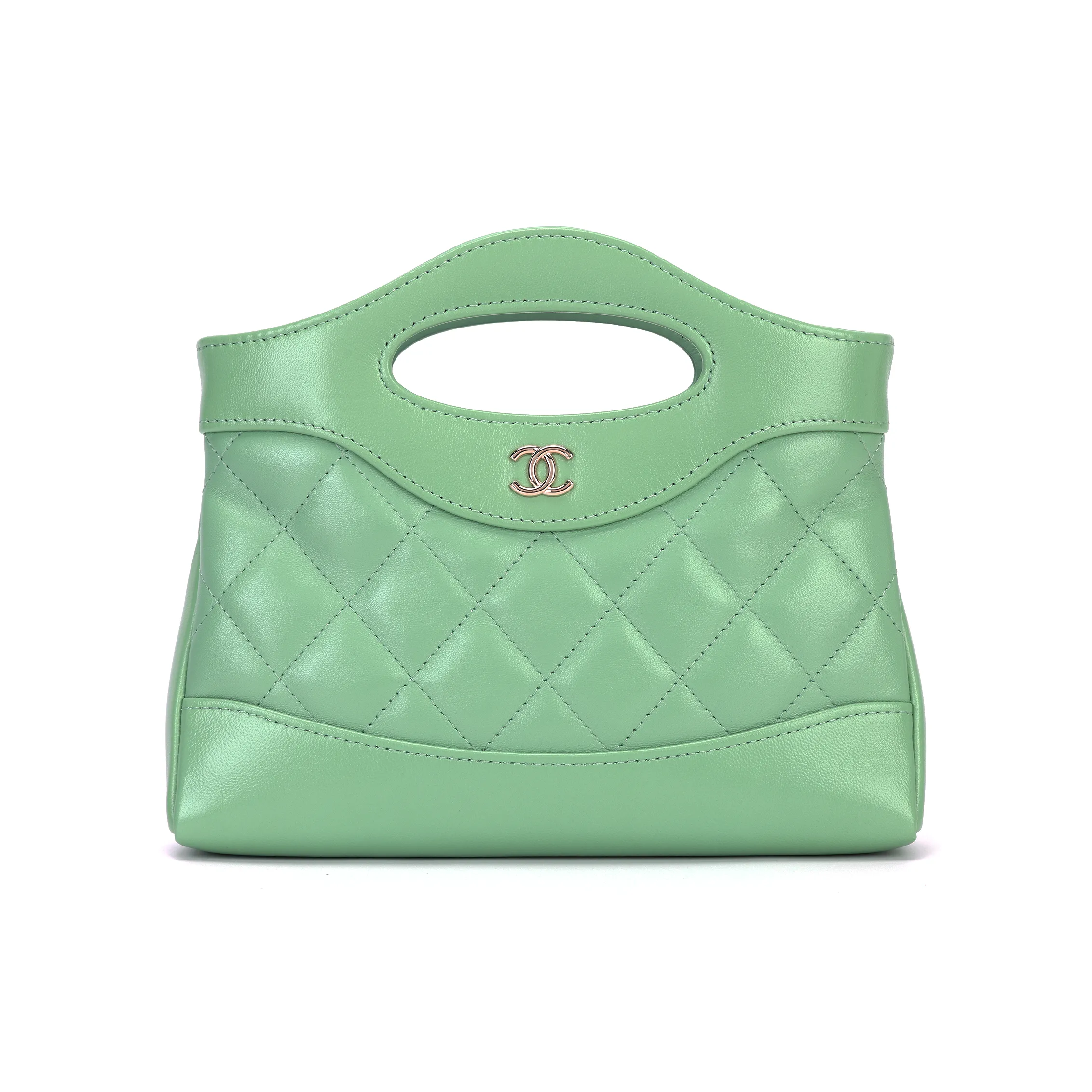 CHANEL Polished Lambskin Handbag, Shoulder Bag, Crossbody Bag Mini Women's Green