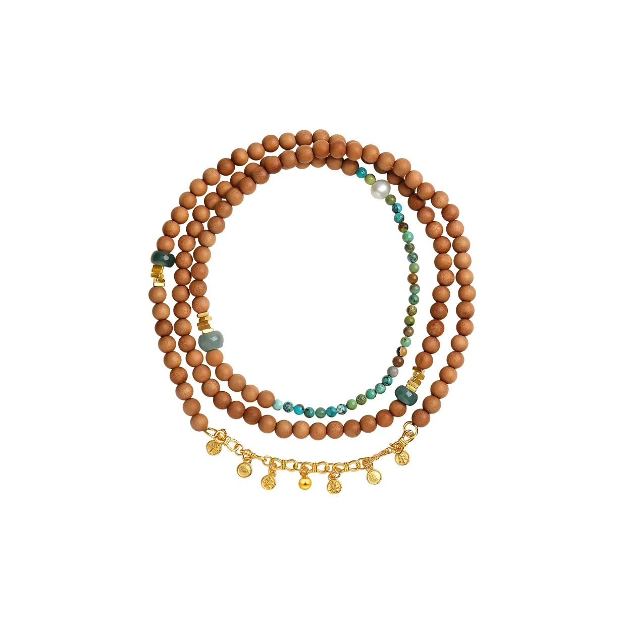 Moon Seal Hundred Rivers Old Mountain Sandalwood Necklaces Unisex