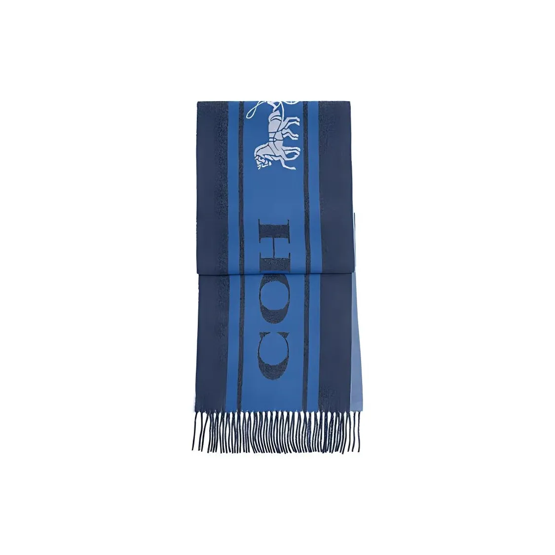 COACH Шерсть Кашемир Шарф Унисекс Морской Синий