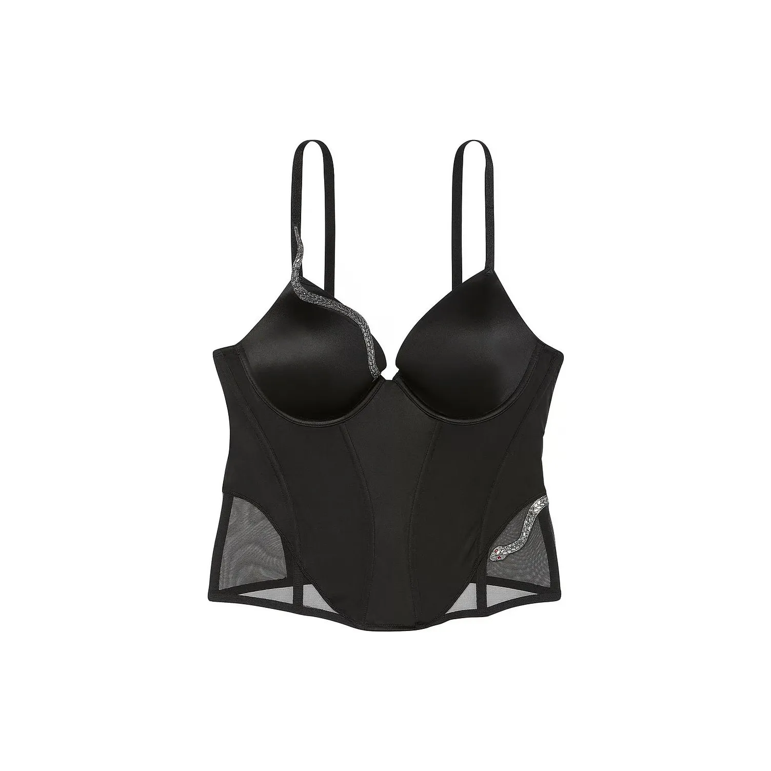 Victoria's Secret Snake Year Limited Collection Shapewear Fishbone Bra Women's Black