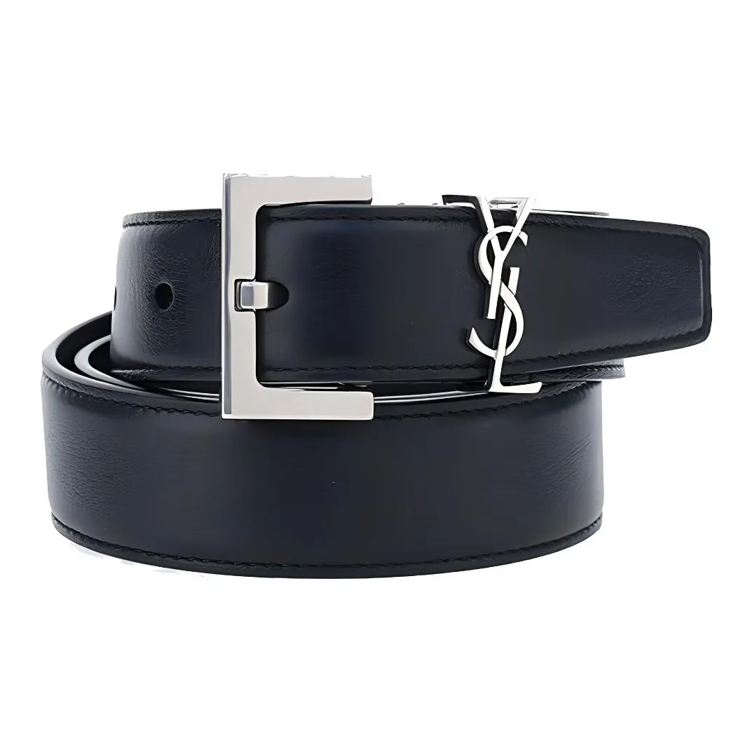 SAINT LAURENT Cassandre Square Buckle Belt