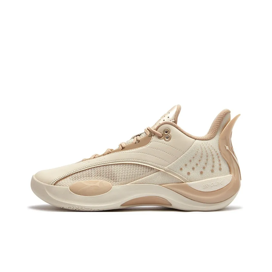 361° Cushioning Anti Slip And Wear Resistant Low Top Basketball Shoes air Men's Beige Brown