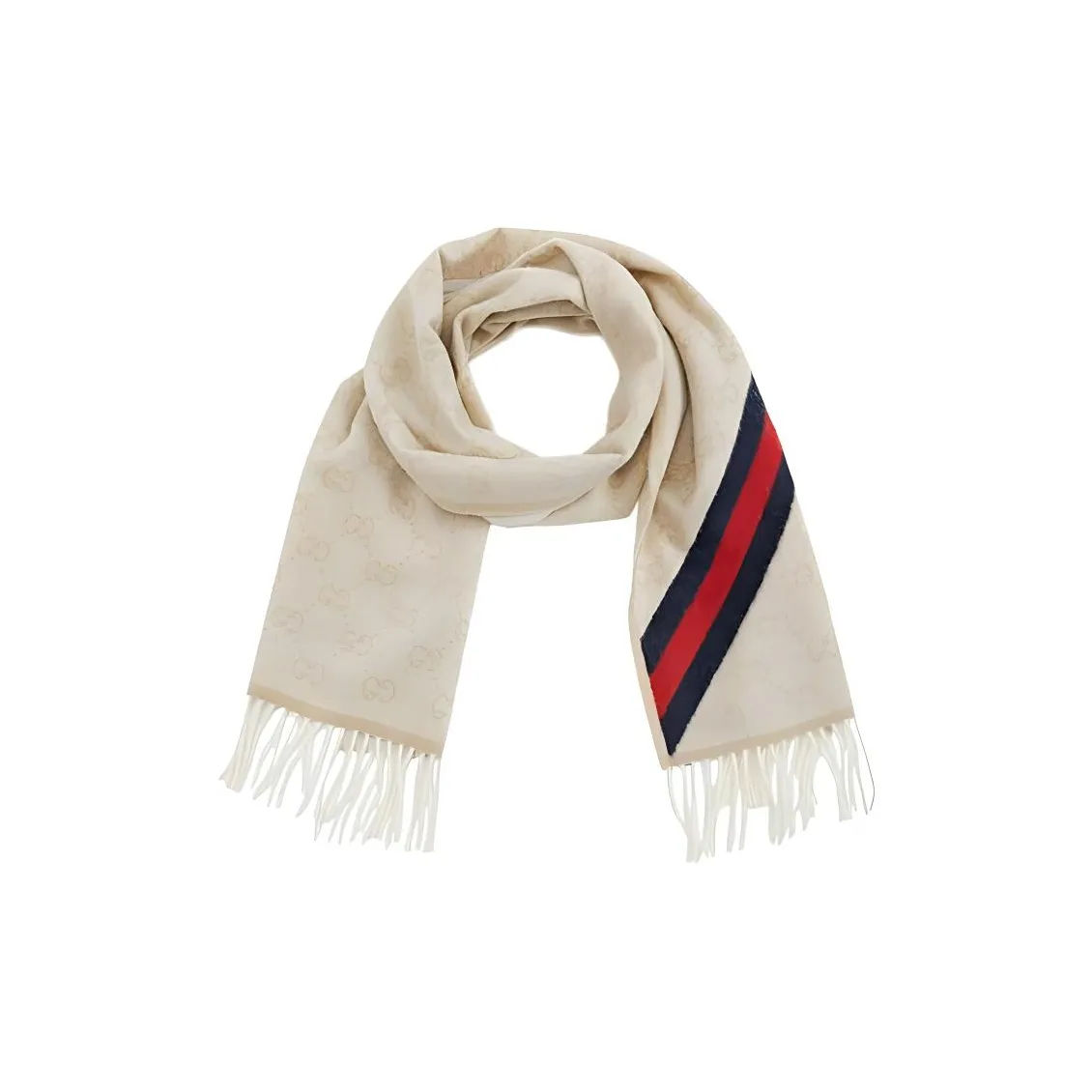 GUCCI Wool Paneled Gg Logo Scarf