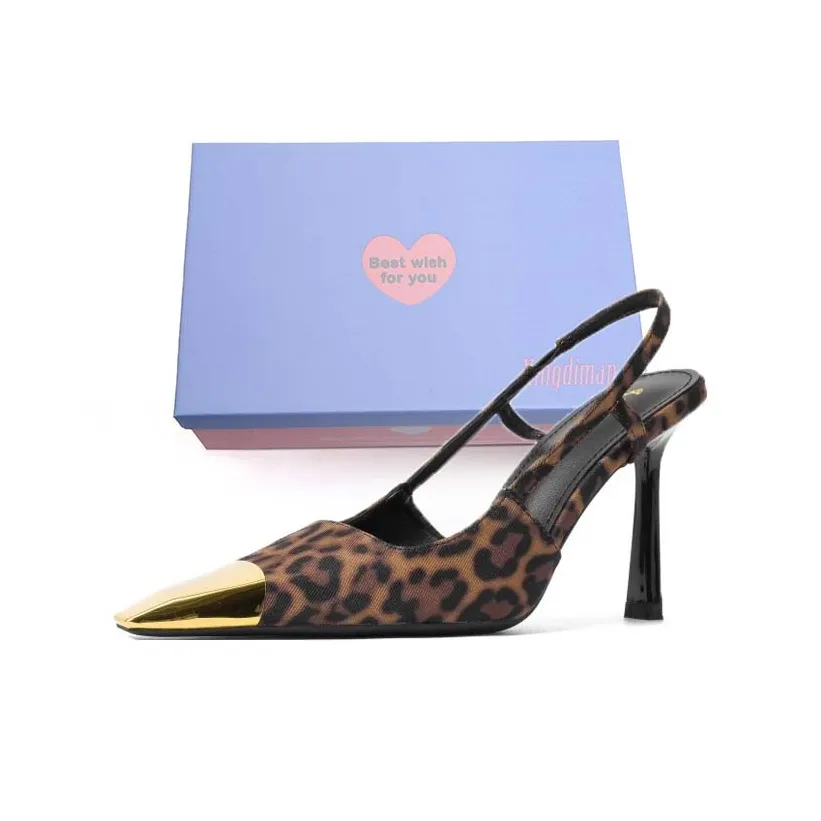 Xingdiman Slim Heel High Heels Women's Leopard Print