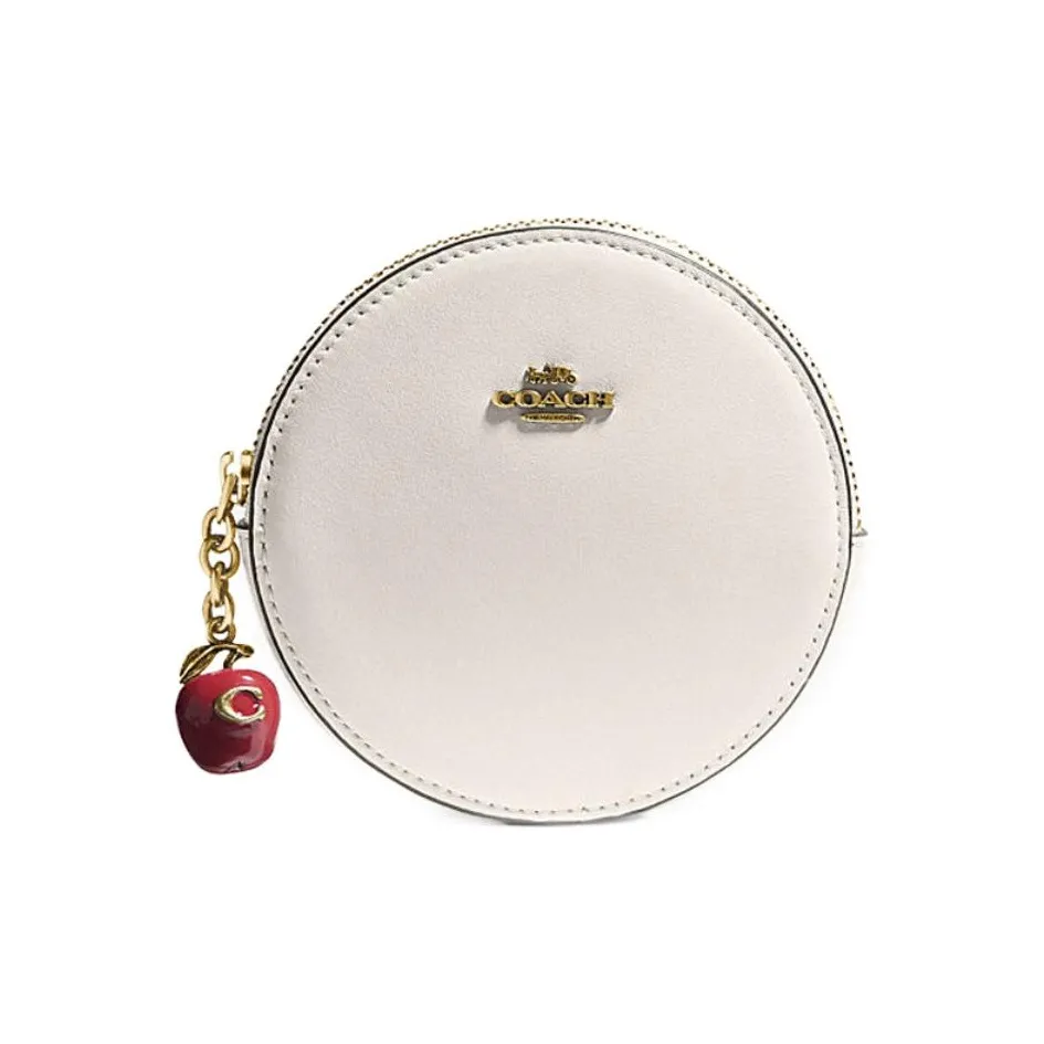 coach whipstitched Calfskin Coin Purse Women's White