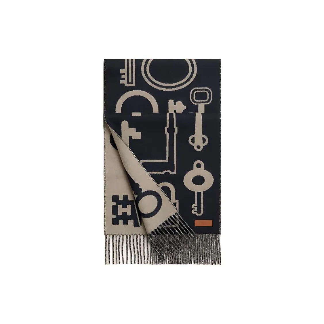 hermes Oran Cashmere Knit Scarves Unisex Dark Blue