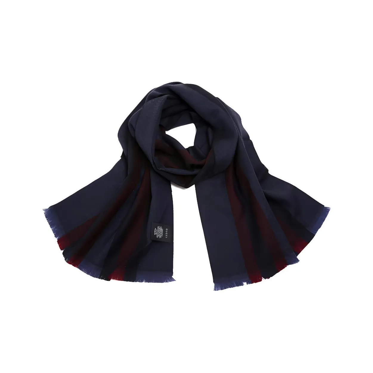 GUCCI Wool Knit Scarves Men's Dark Blue