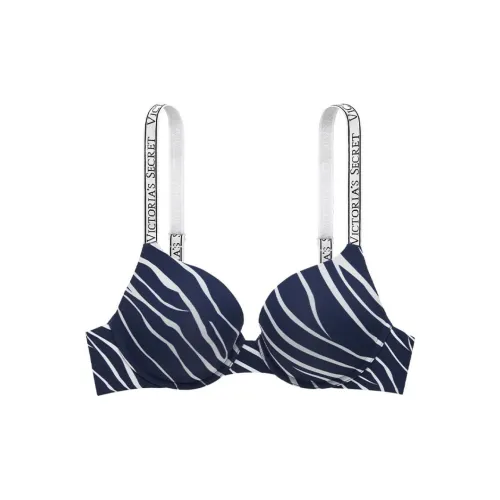 Victoria's Secret Сине-белый зебровый принт Женские бюстгальтеры