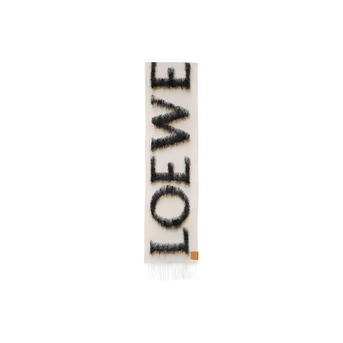 LOEWE Logo Intarsia Fringed Scarf