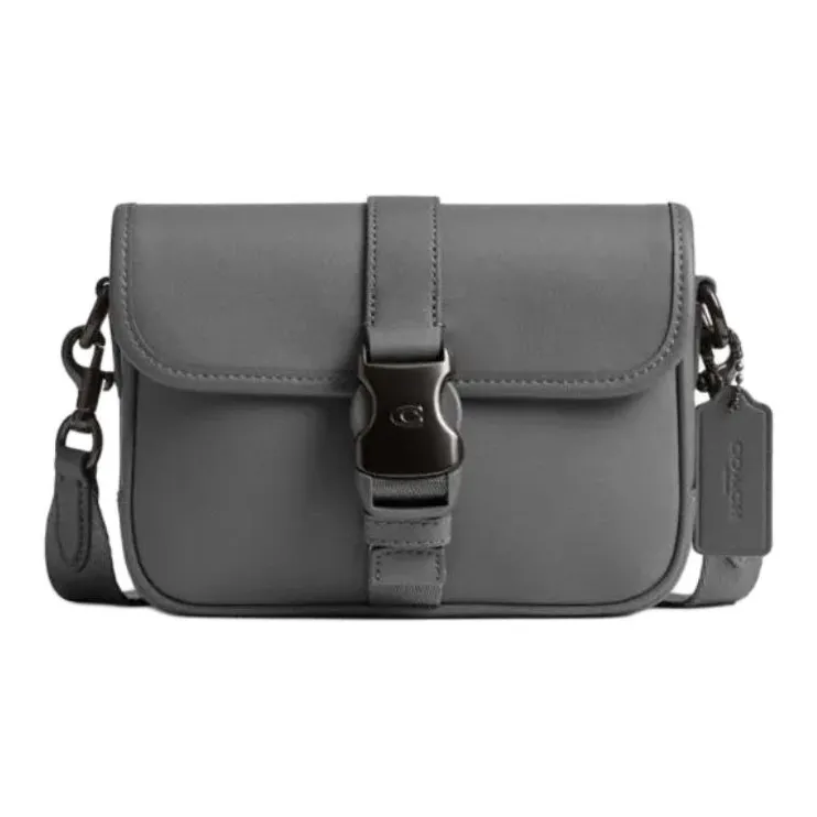 COACH League Коровья кожа Сумка через плечо Маленькая Мужская Угольно-серый