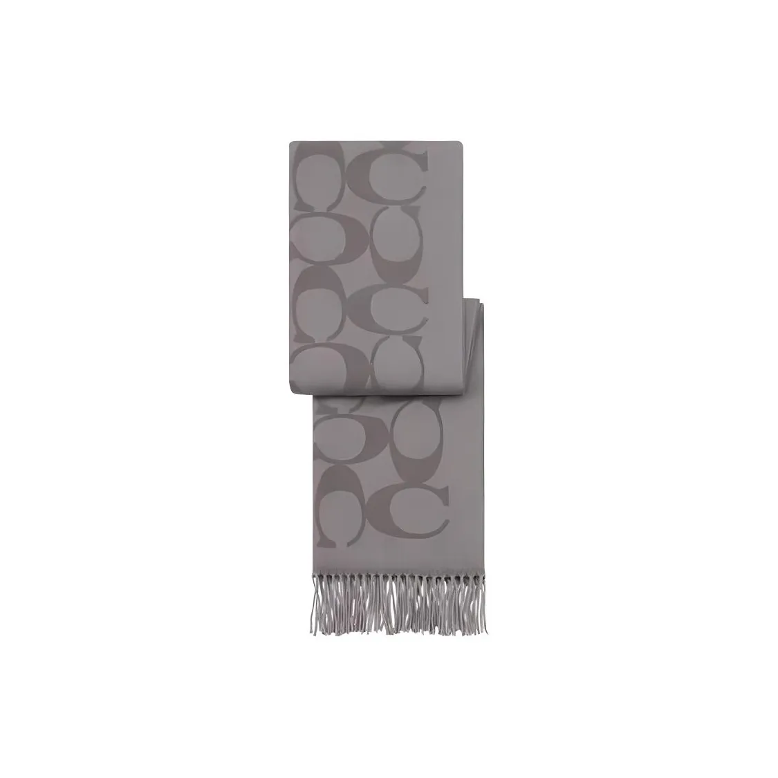 COACH Cashmere Knit Scarves Unisex Gray