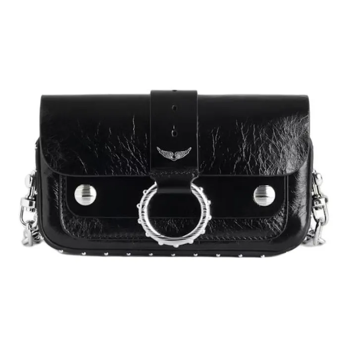 Zadig & Voltaire Cow Leather Chain Wallet, Shoulder Bag Mini Women's Black