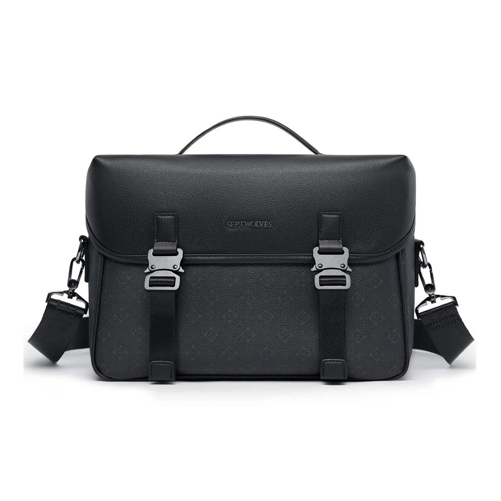 SEPTWOLVES Artificial Leather Crossbody Bag Shoulder Bag QPL Regular Unisex Black