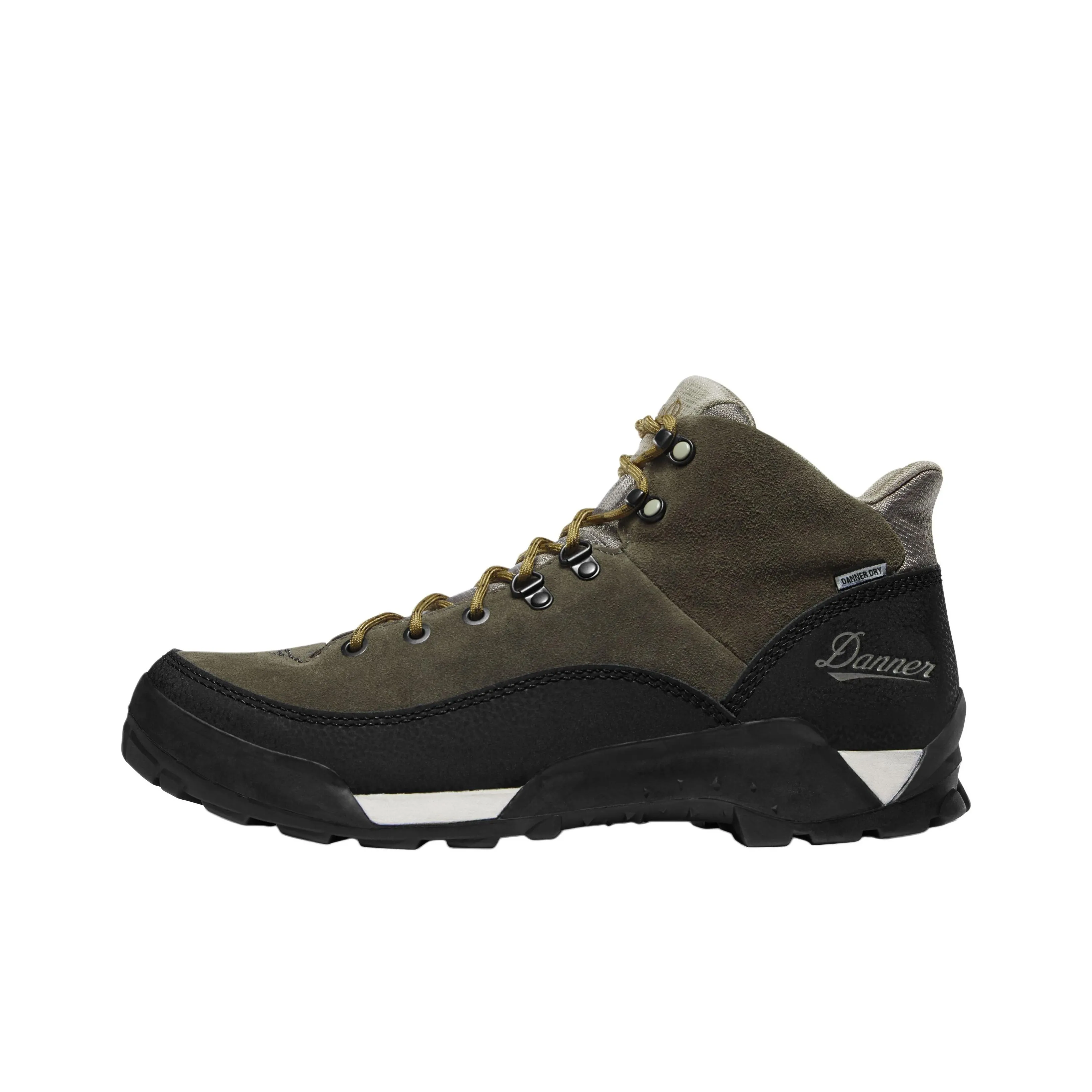 Danner Slip-Resistant Abrasion-Resistant Waterproof MID Top Mountaineering Shoes Men's Black Green Danner Противоскользящий Устойчивый к износу Водонепроницаемый MID Топ Альпинистская Обувь Мужская Черный Зеленый