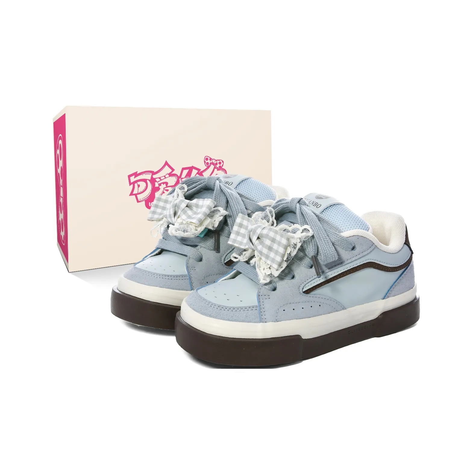 Lovely You Износостойкий и Легкий Низкий Топ Скейтборд Кроссовки Женские Светло-Синий