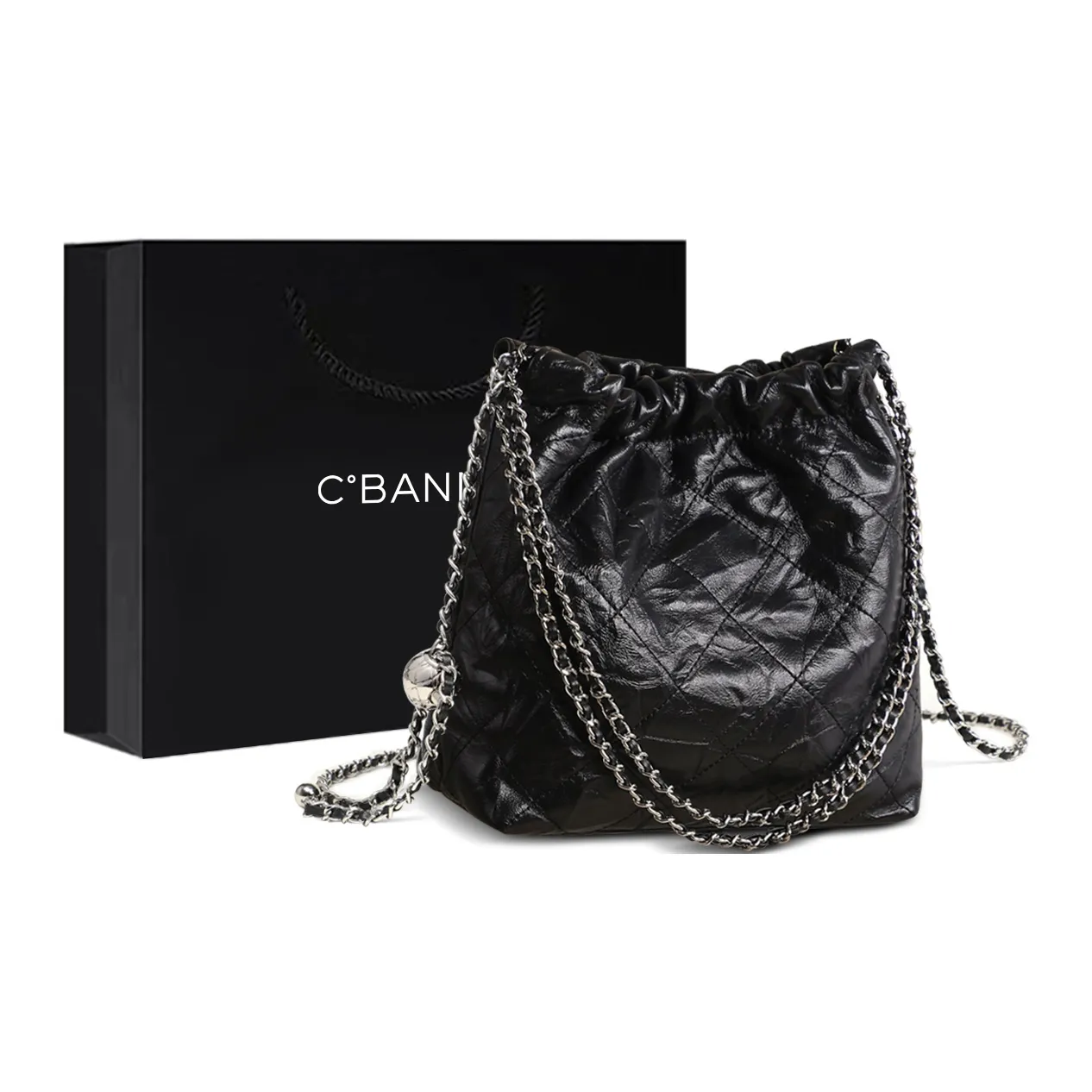 C°BANNER Cow Leather Bucket Bags Crossbody Bag, Shoulder Bag Women's Black