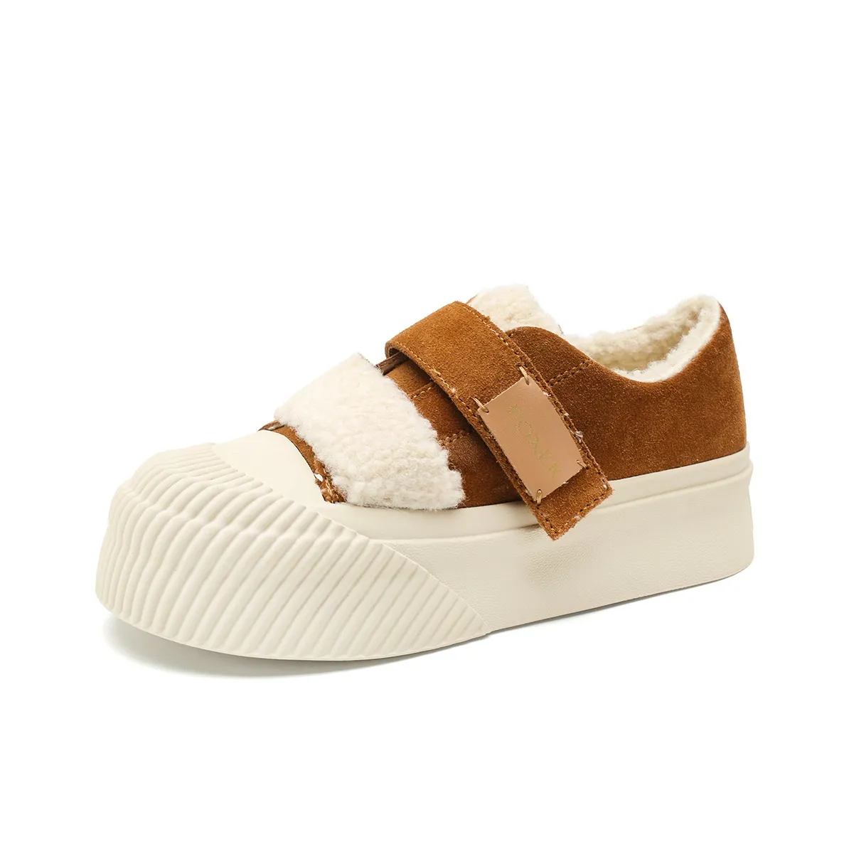 FOXER Slip-resistant Abrasion-resistant Adjustable Height Thermal Low-Top Casual Women's Chestnut