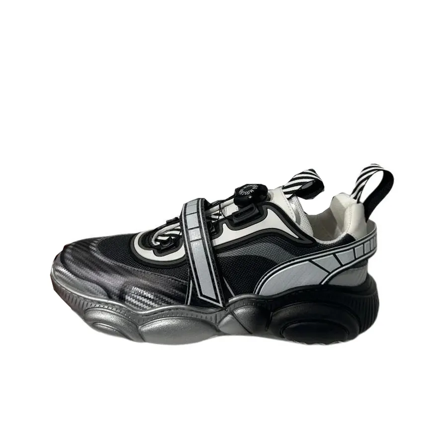 MOSCHINO Low Top Casual Shoes Women's Black Silver