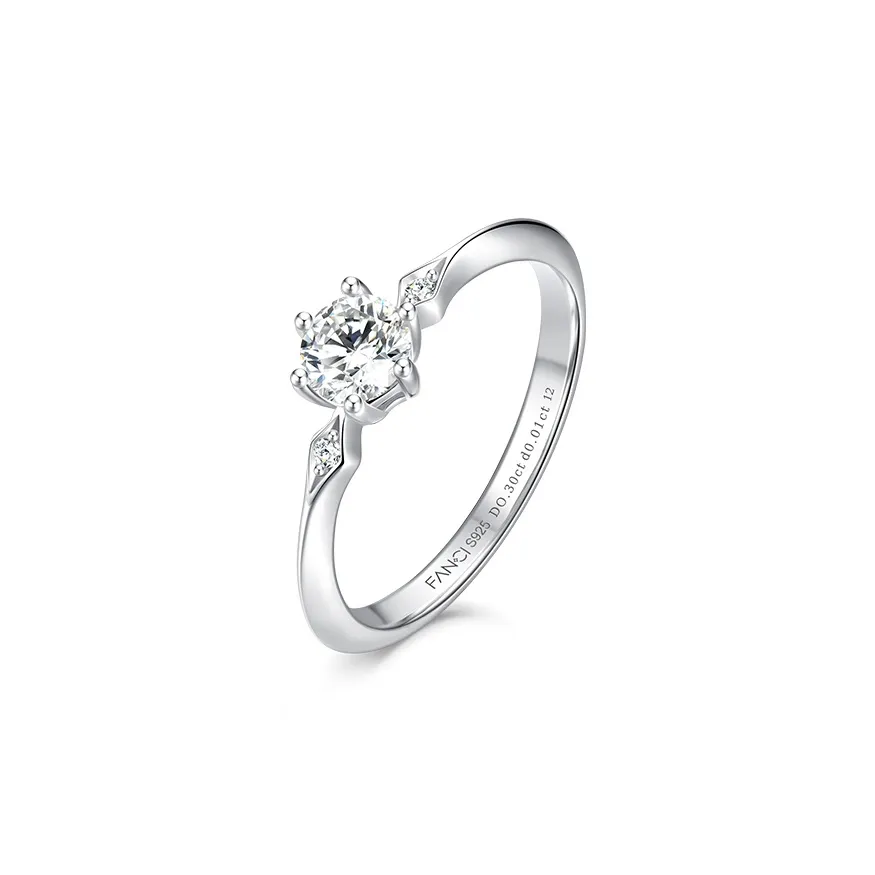 FANCI S925 Silver Inlay 0.1/0.3/0.5 Carat Lab Grown Diamond Rings Women's