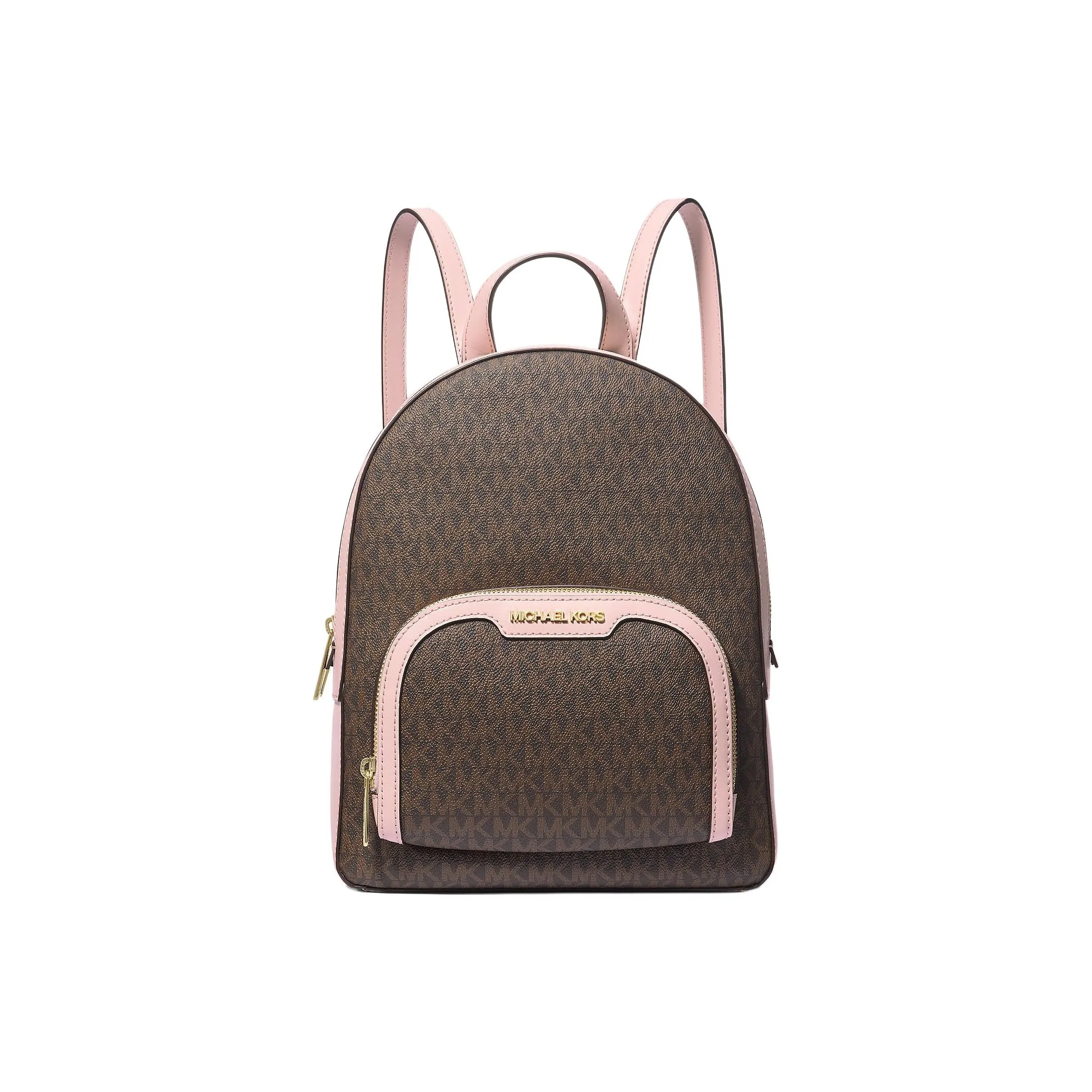 MICHAEL KORS Jaycee Canvas With Canvas Backpack Medium Size Women's Pink/Brown