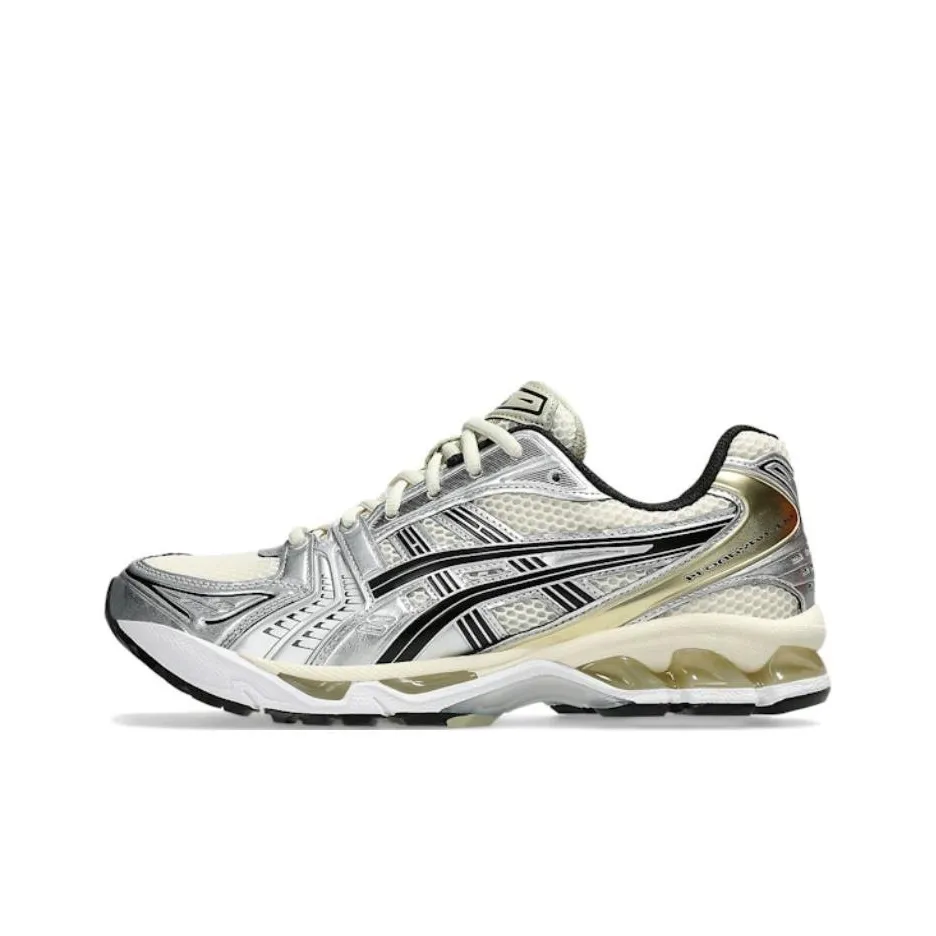 ASICS Gel Kayano 14 Амортизация Износостойкий Низкий Топ Беговые кроссовки Унисекс Бежевый Серебряный