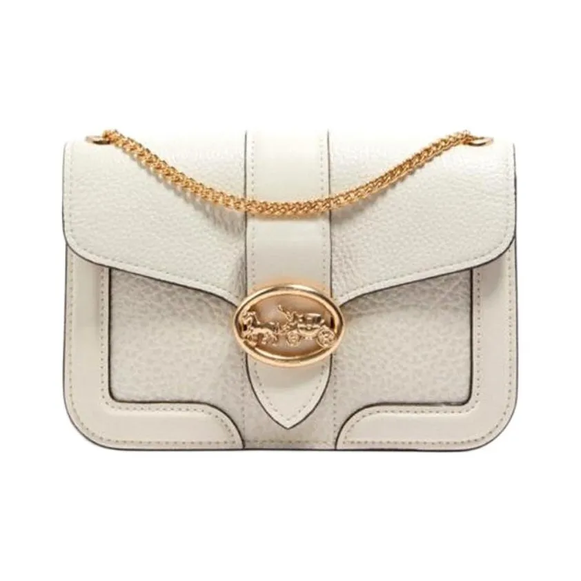 COACH Georgie Кожа Маленькая Квадратная Сумка Dionysus Сумка через плечо Женская Белая