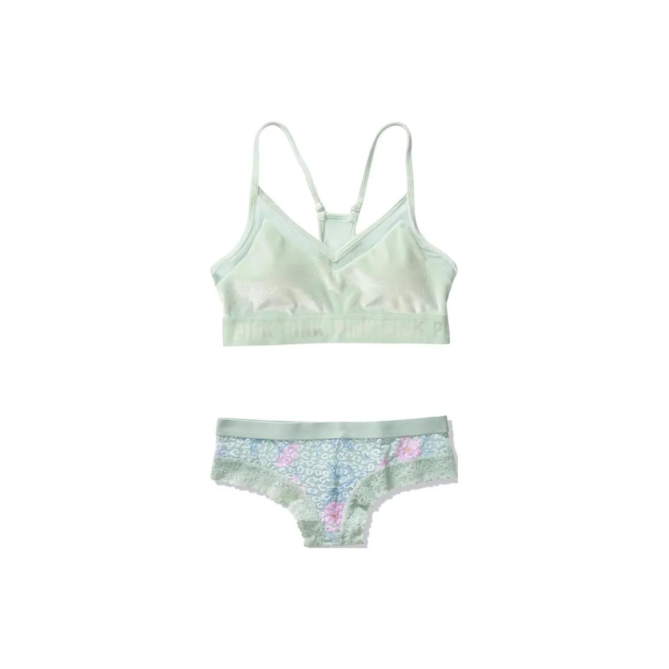 Victoria's Secret Комплект нижнего белья женский мятно-зеленый
