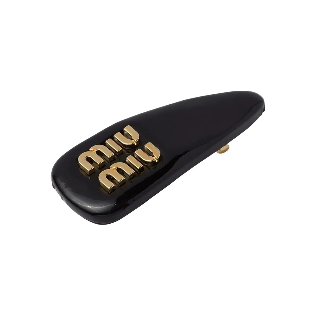 MIU MIU Patent Leather Hair Clips Women's Black