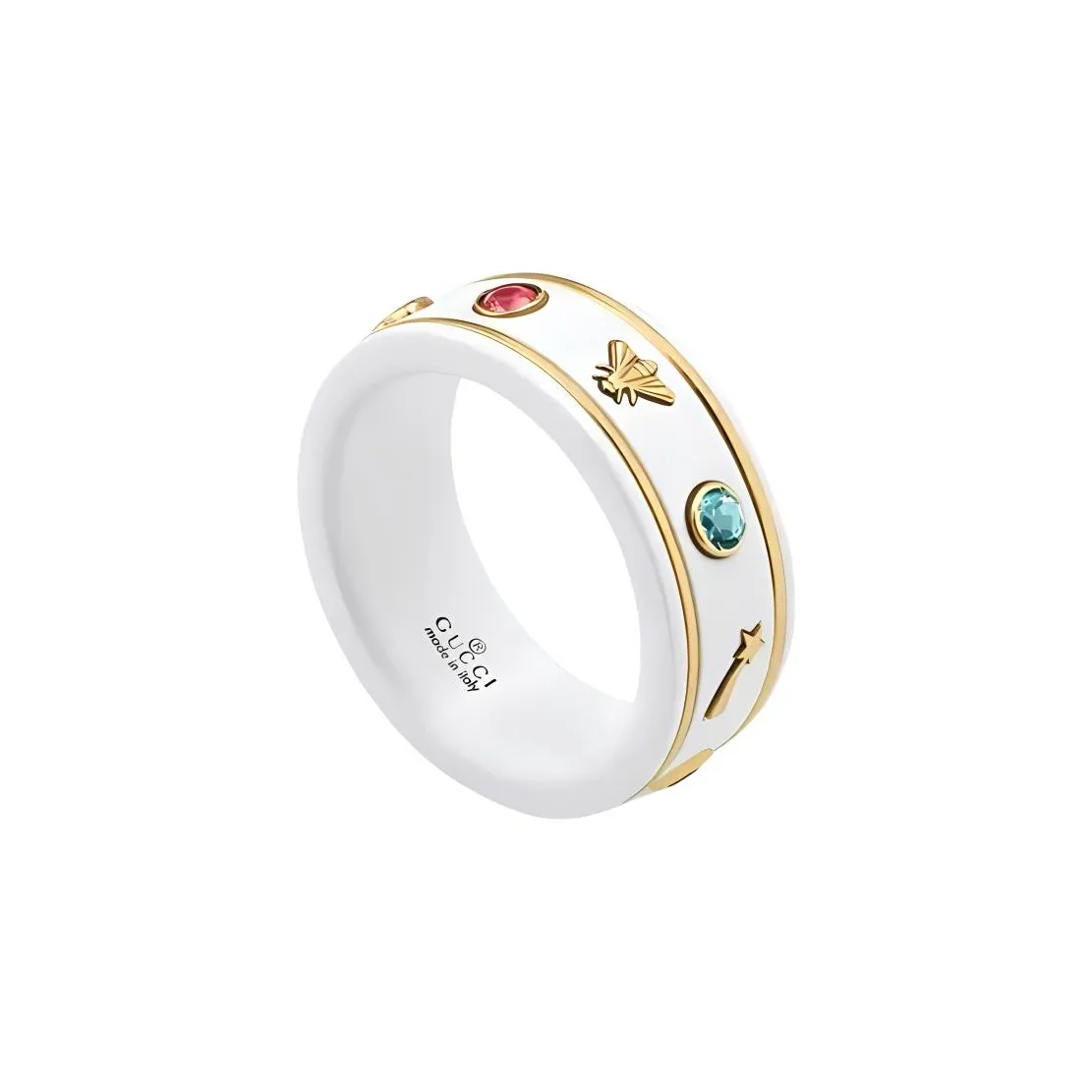 GUCCI Icon 18k Ring With Gemstones