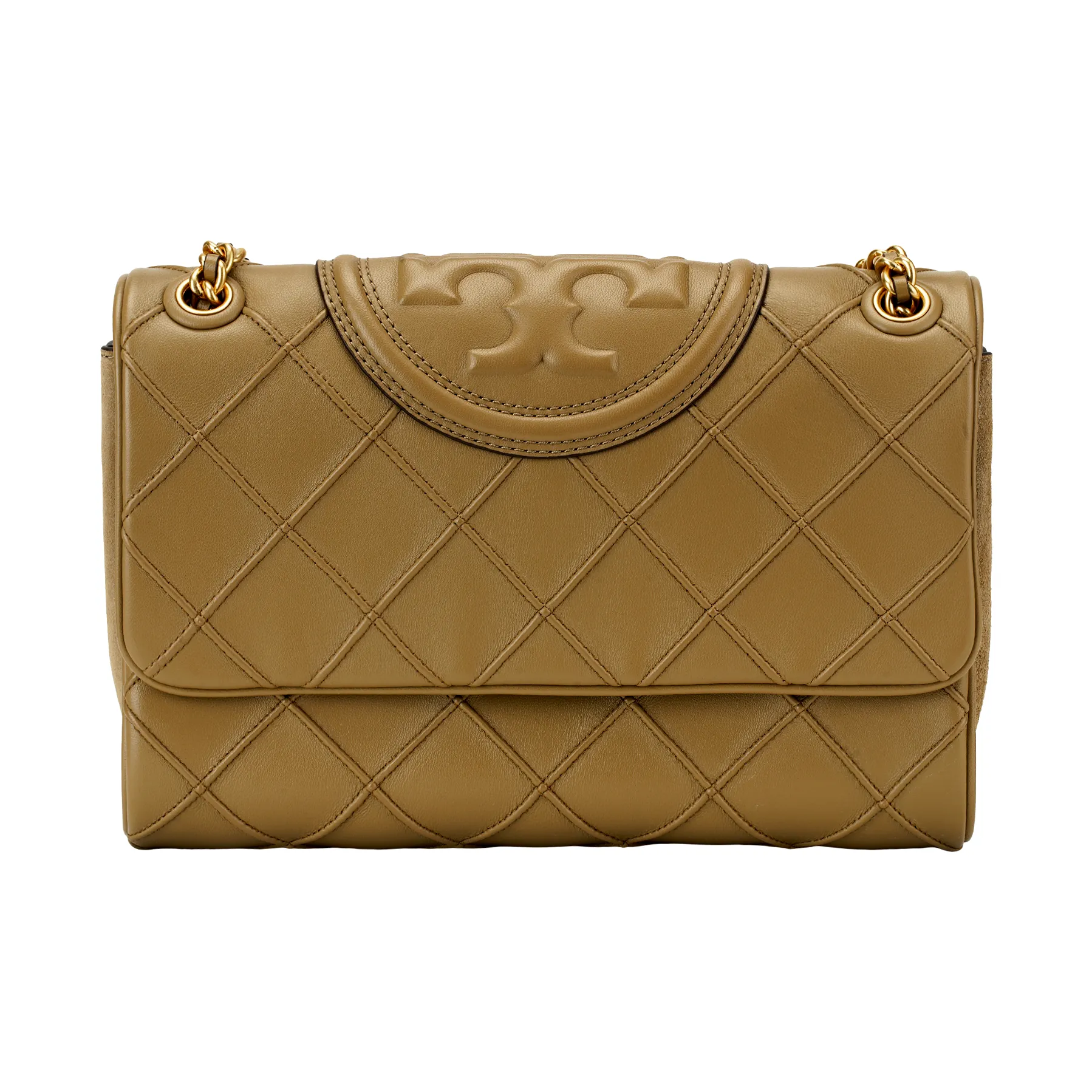 TORY BURCH Fleming Напп-кожа с замшей сумка через плечо сумка на плечо женская гравийно-коричневый