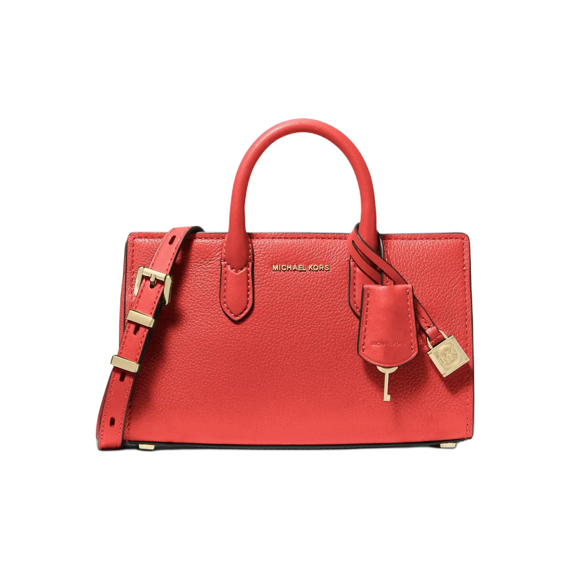 MICHAEL KORS Scarlett Cow Leather Shoulder Bag, Crossbody Bag, Handbag Regular Women's Orange Red