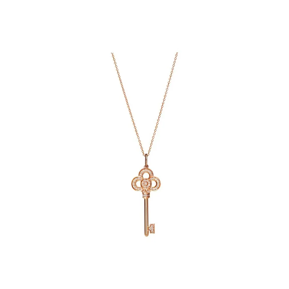 TIFFANY & CO. 18K Rose Gold Rhinestone Embellished Charm/Pendant Women's