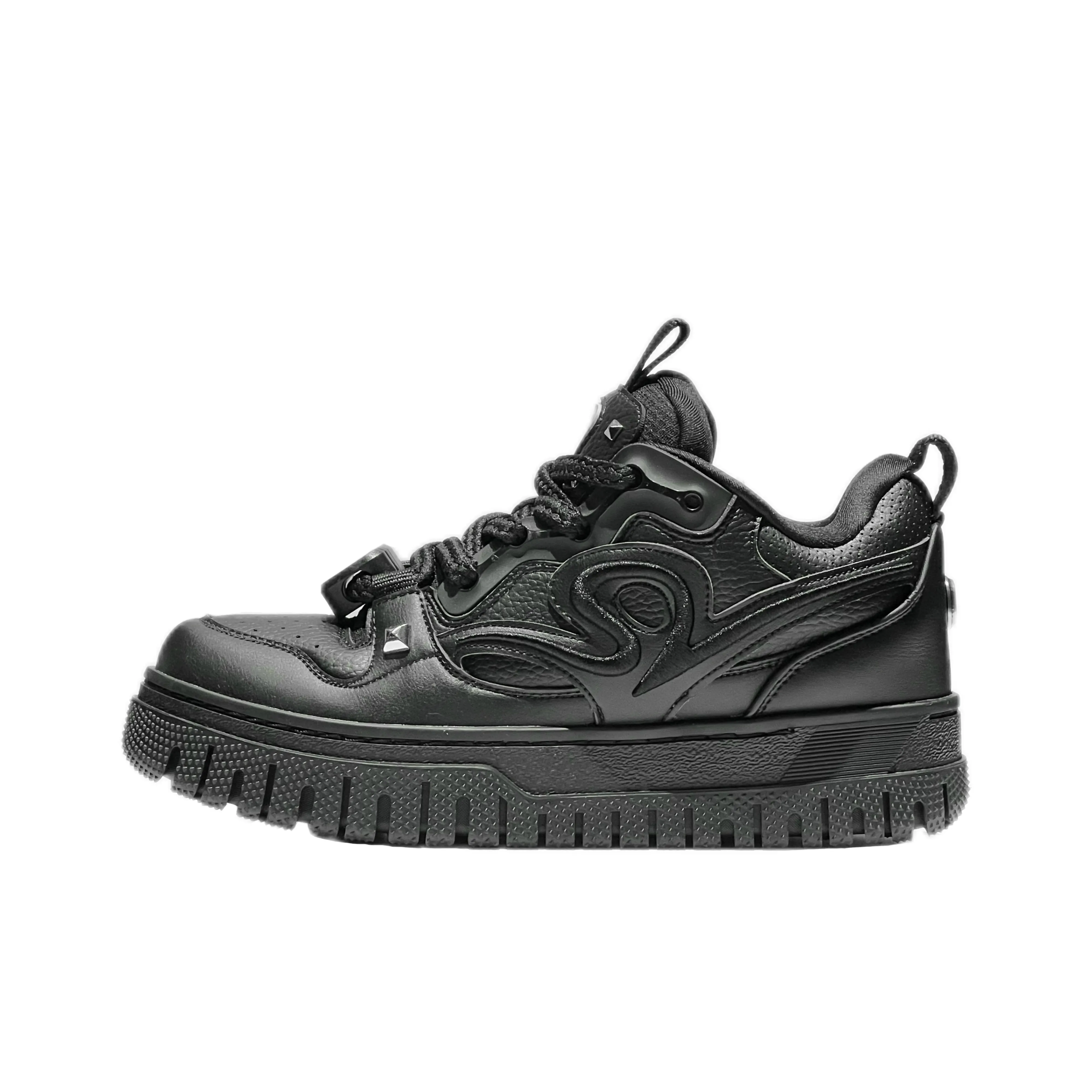 ANTA SNEAKERVERSE Cushioning, Wear Resistant Low Top Casual Shoes Men's Basic Black