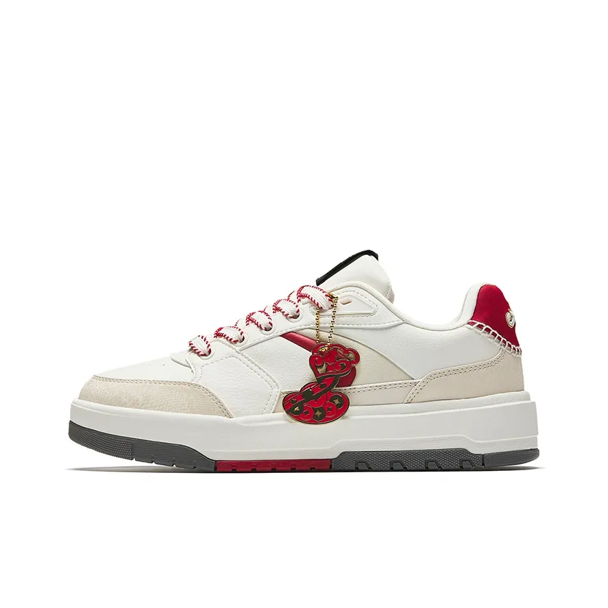Anta Moon Shadow Cushioned Wear-Resistant Support Low-Top Skateboard Shoes Men's White Red