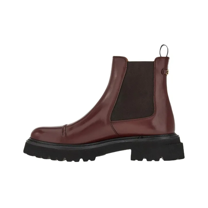FERRAGAMO Short Chelsea Boots Men's Coffee
