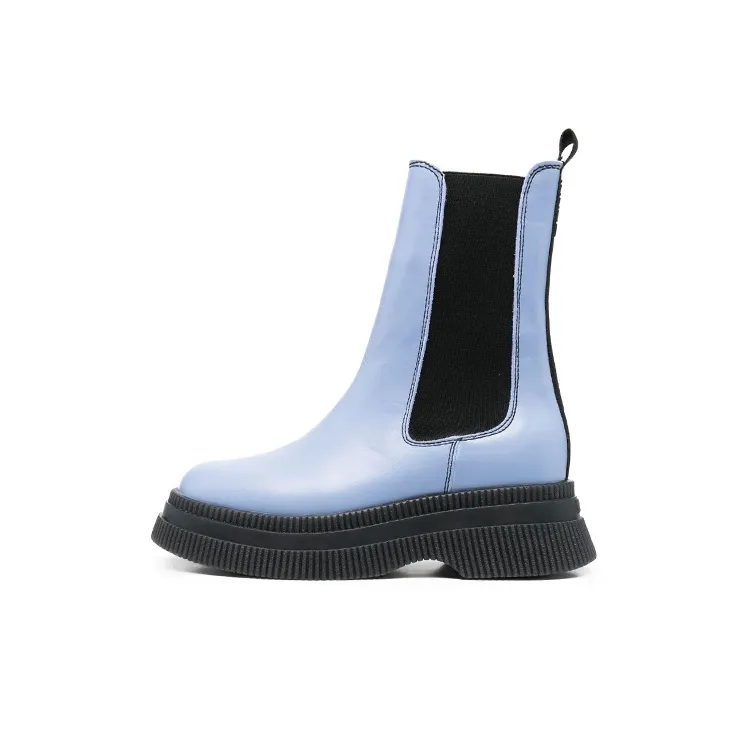 GANNI Creepers Короткий Челси 5,5 см Женский Синий Черный